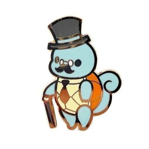 Pokemon Gentlemen Squirtle Enamel Pin - Dapper Collectible - Picture 2 of 4
